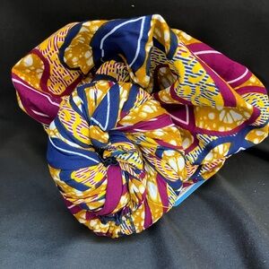 Vibrant Ghana Made Multicolor Silk Lined Headwrap